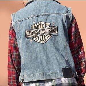 Harley Davidson Jean Vest Size Large